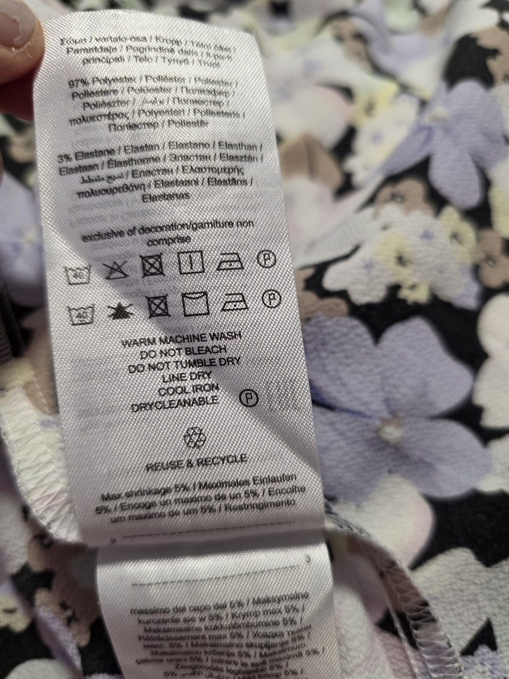 Only Floral Maxi Skirt in Black with Pastel Lilac & Cream Flowers - Picture 12 of 13